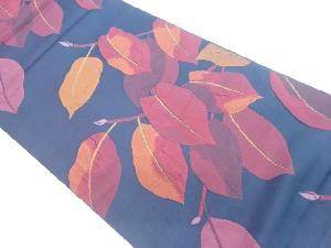 ふくれ織葉模様織出し袋帯